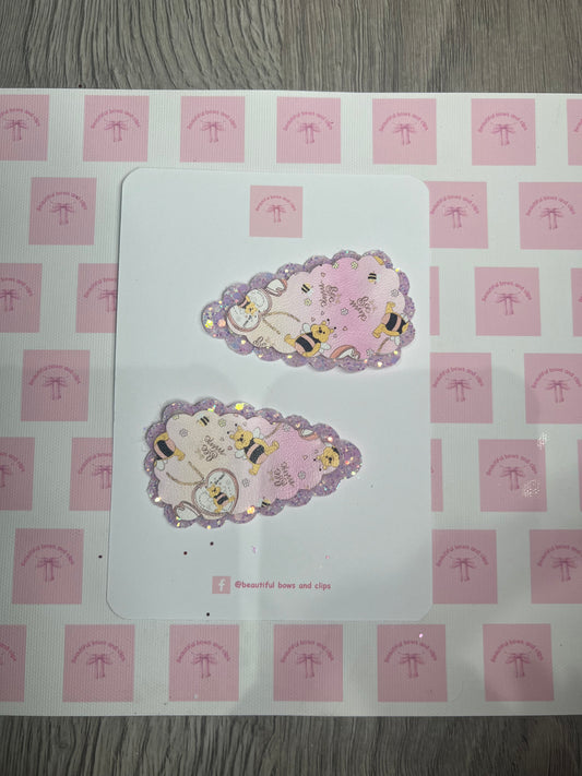 Pooh bear valentines clip set