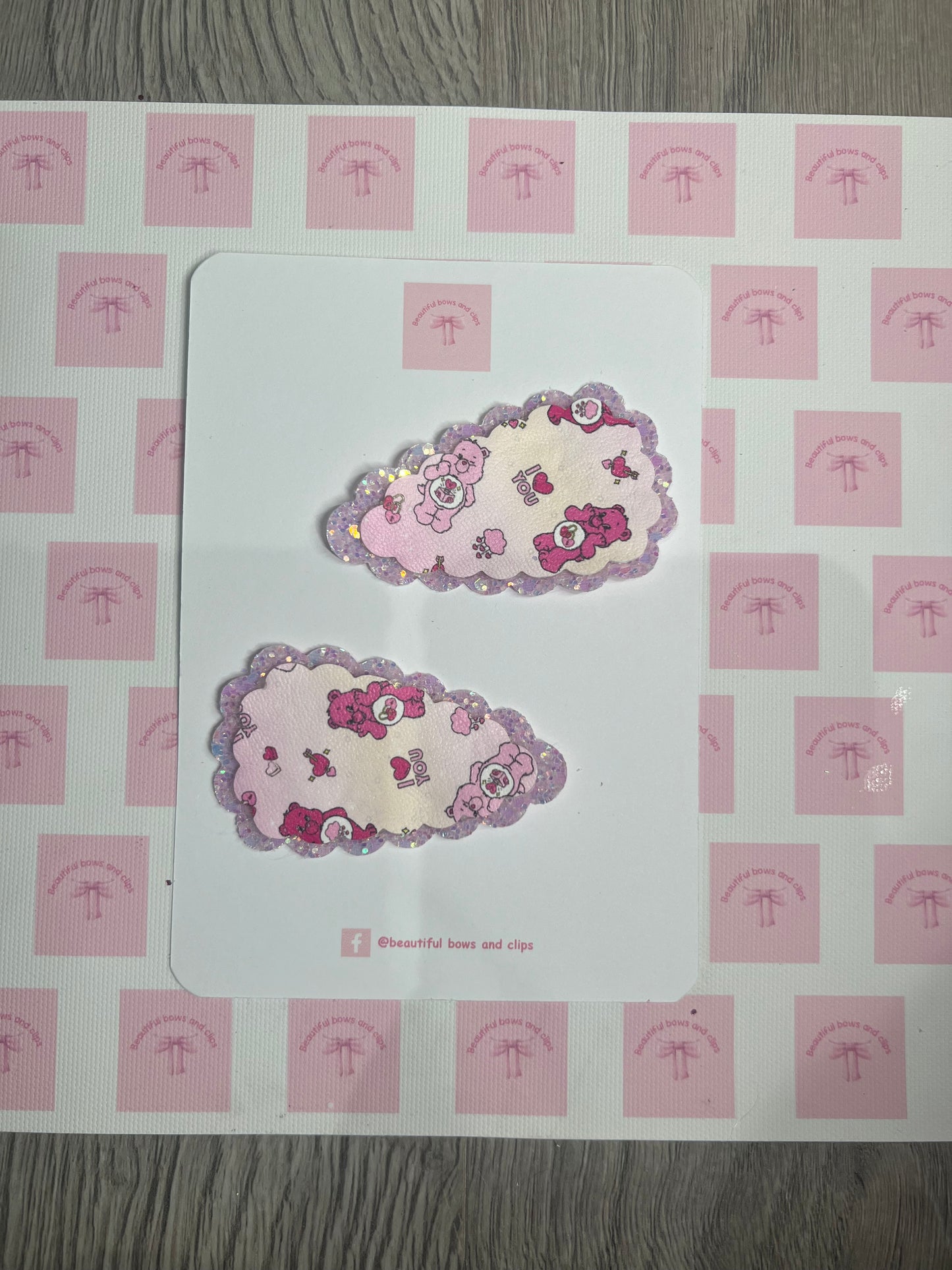 Care Bears valentines clip set