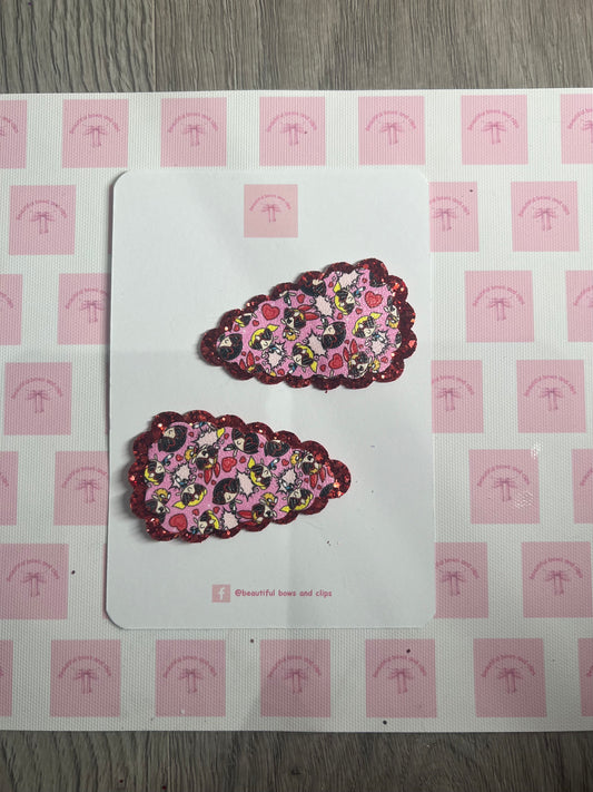 Power puff valentines clip set