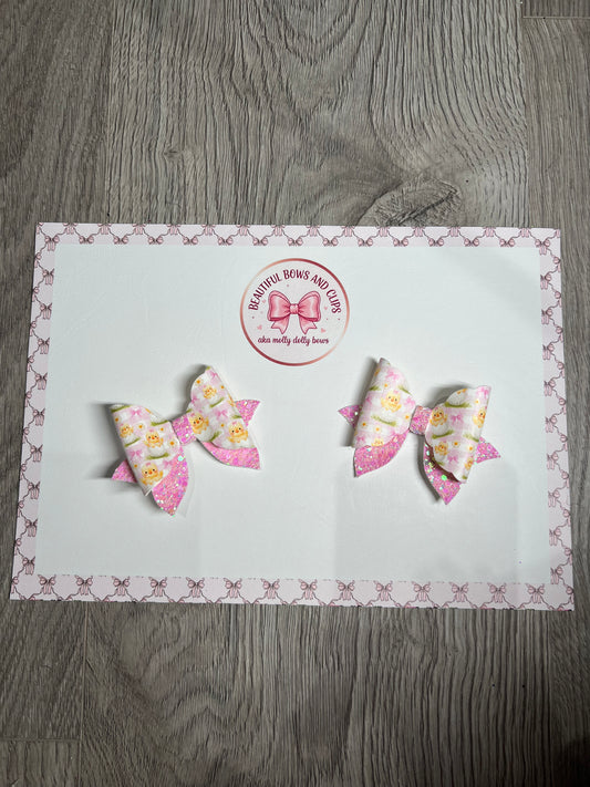 Cute chick hair bow set