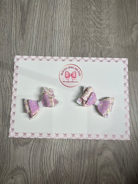 Peter rabbit pink hair bow set