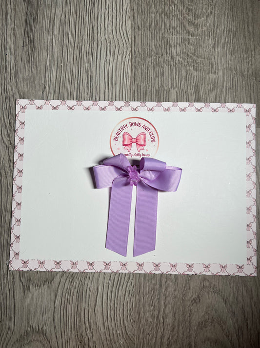 Light purple bunny ribbon hair bow