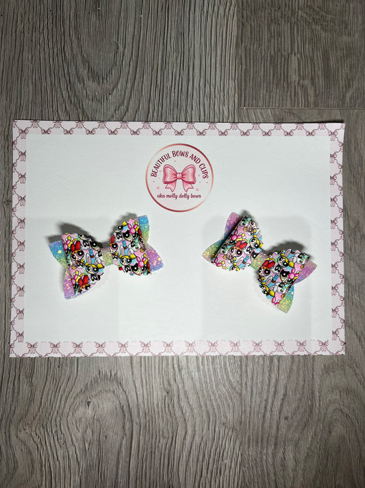 Power puff girls Easter hair bow set