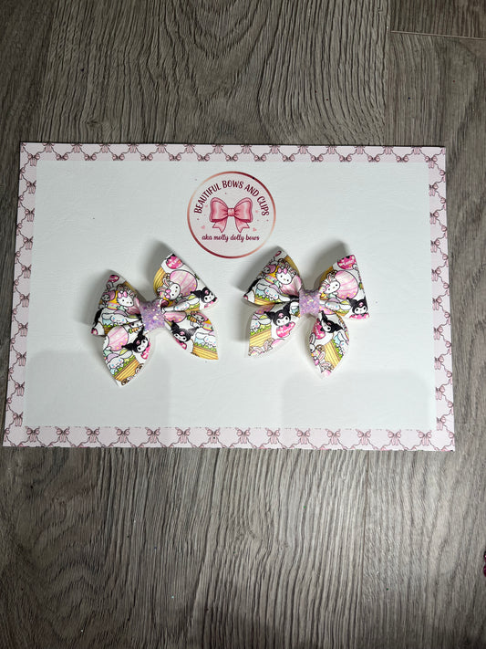 Kitty Easter hair bow set