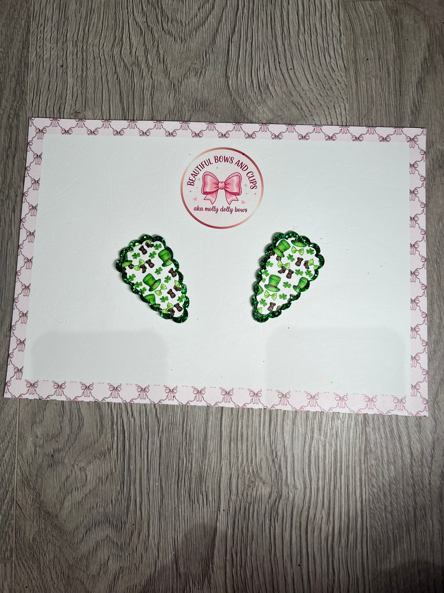 St Patrick’s day hair clip set