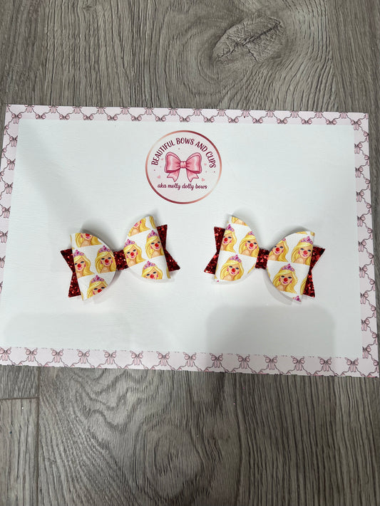 Babe Red Nose Day hair bow set