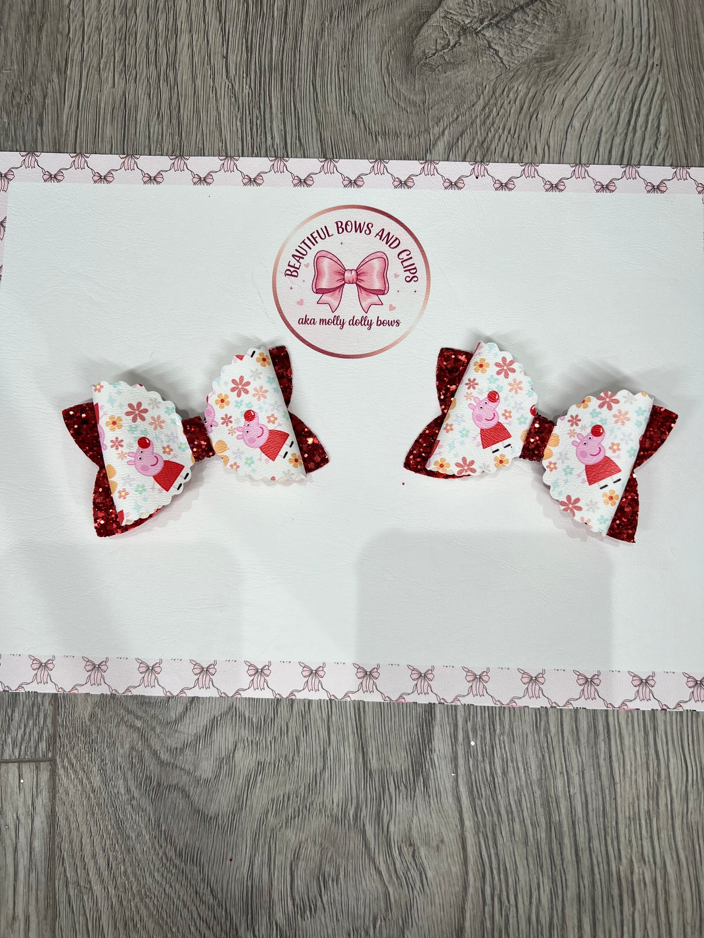 Peppa Red Nose Day hair bow set