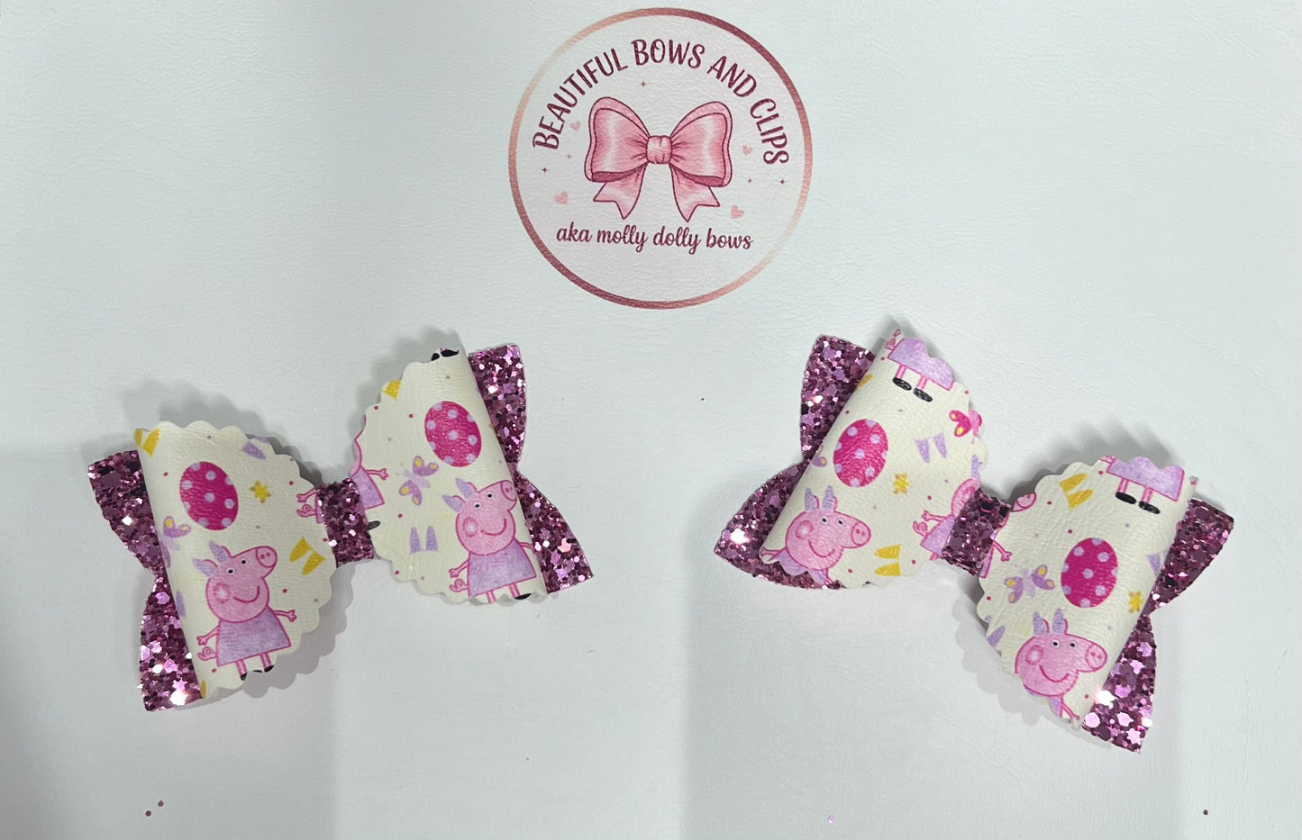 Peppa Easter hair bow set