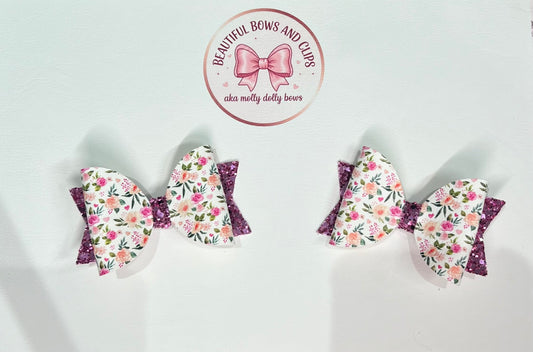 Floral hair bow set