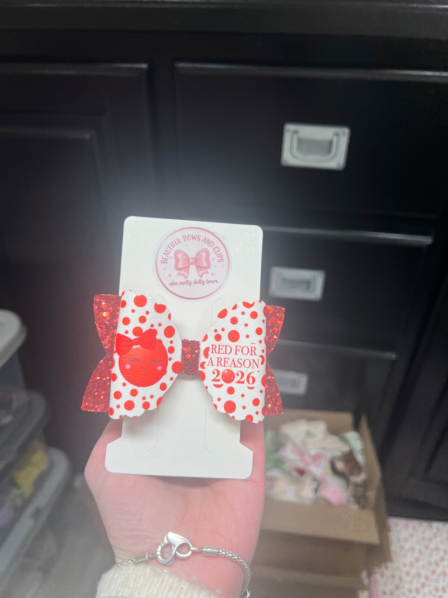 Red Nose Day hair bow