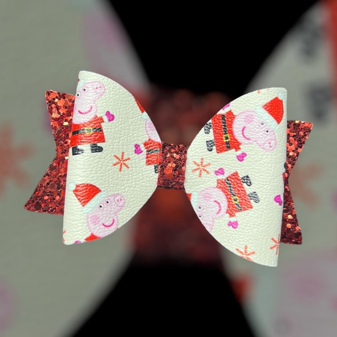 Peppa Christmas hair bow