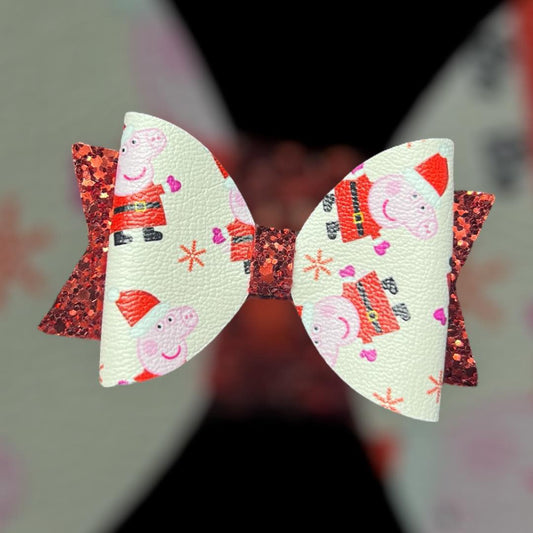 Peppa Christmas hair bow