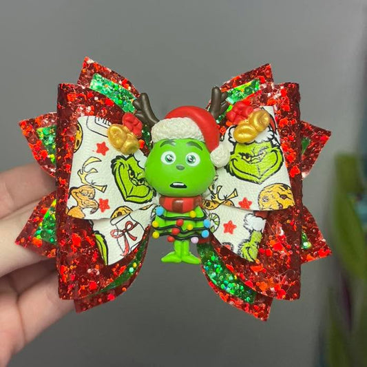 Grinch hair bow