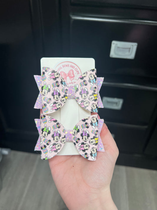 Minnie Easter hair bow set