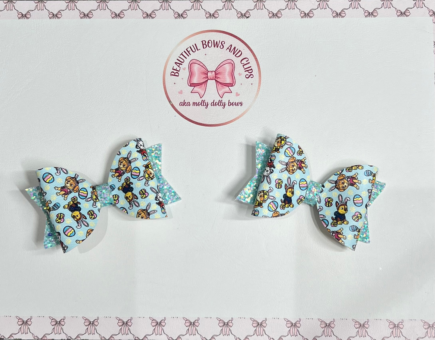 Hero dogs Easter hair bow set