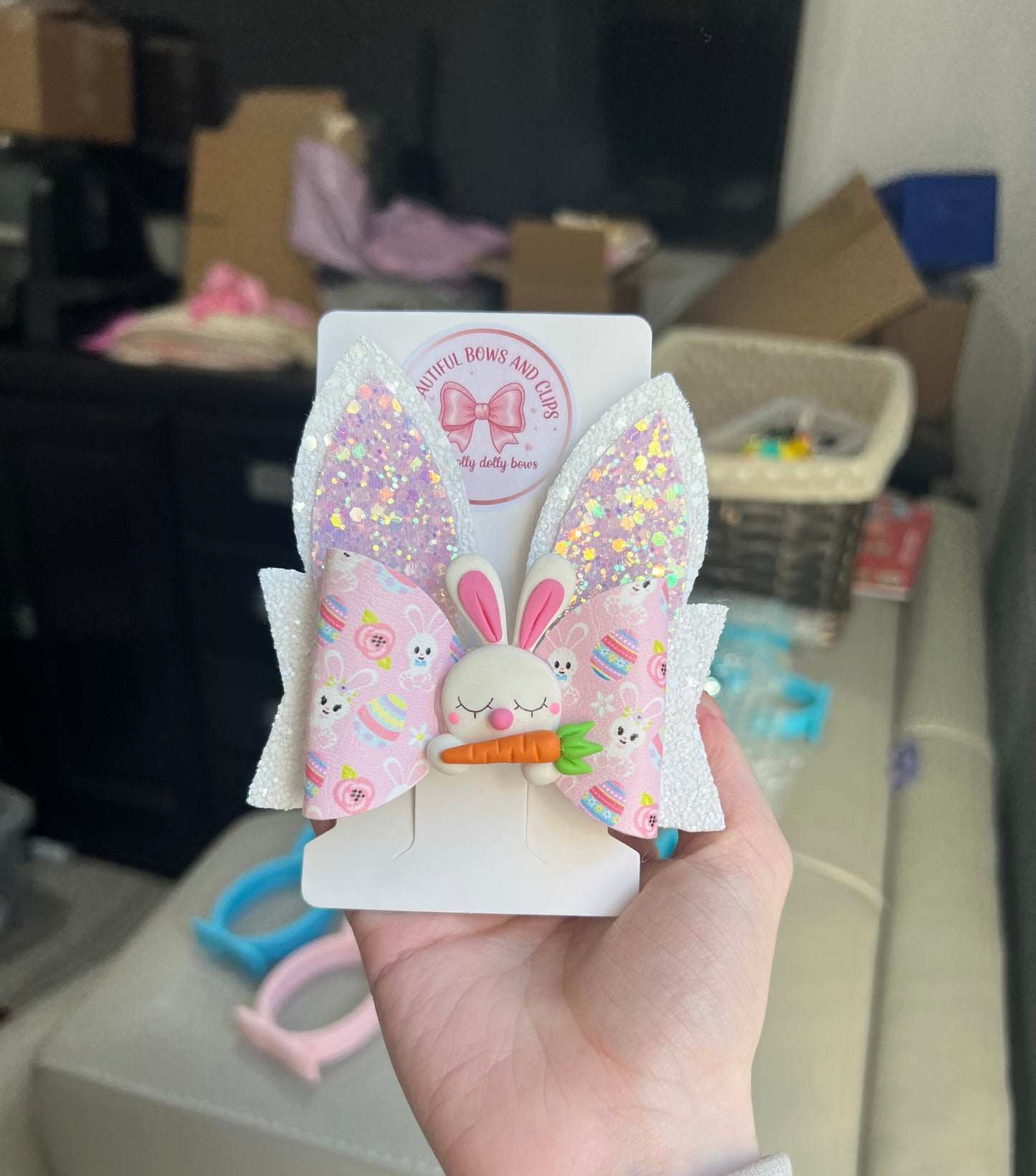 Bunny with carrot hair bow