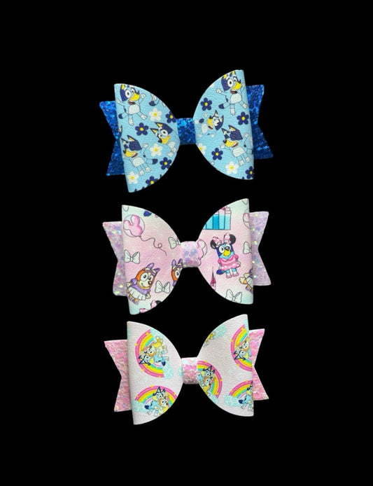 Blue dog bows