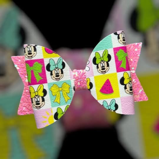 Mouse and duck summer hair bow