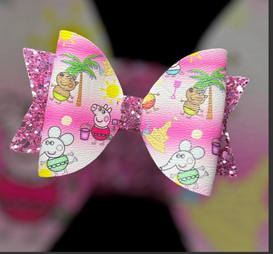 Pig summer hair bow