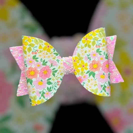Summer blooms floral hair bow