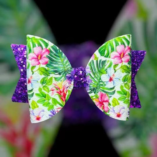 Safari floral hair bow