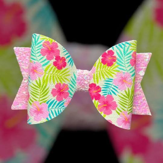 Hibiscus flowers hair bow