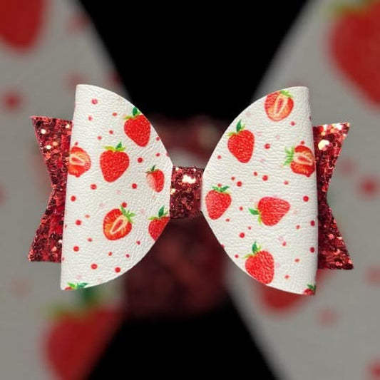 Strawberry hair bow