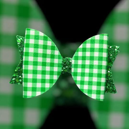 Gingham hair bow set