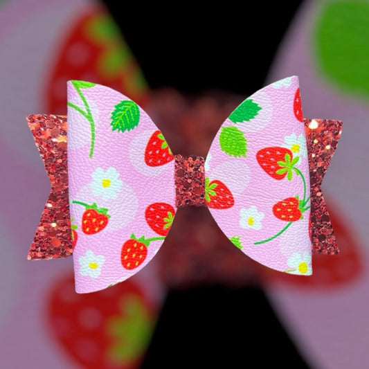 Strawberry hair bow