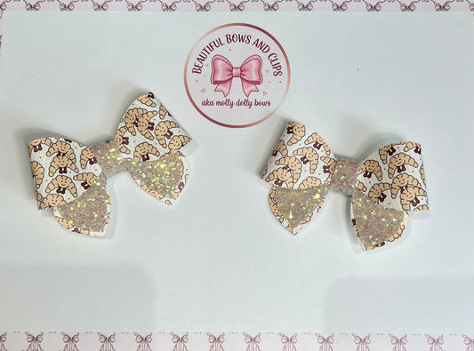 Jelly cat croissant hair bow set
