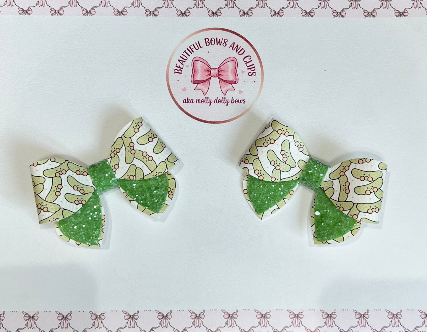 Jelly cat pickle hair bow set