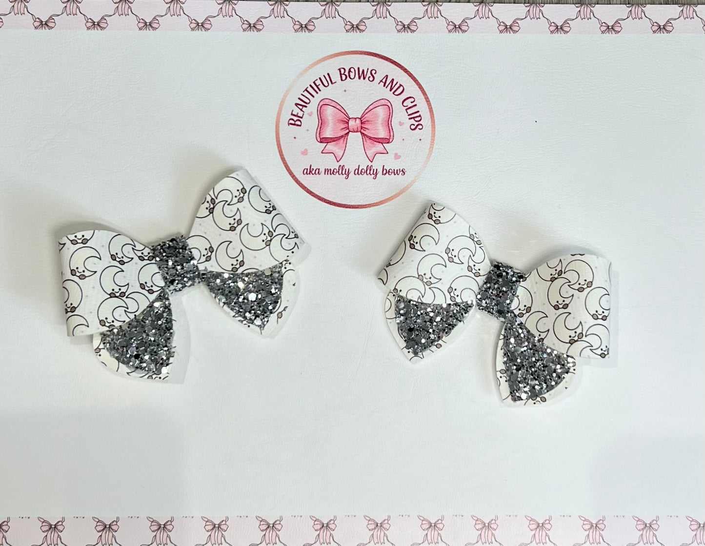 Jelly cat moon hair bow set