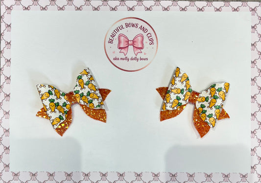 Jelly cat carrot hair bow set