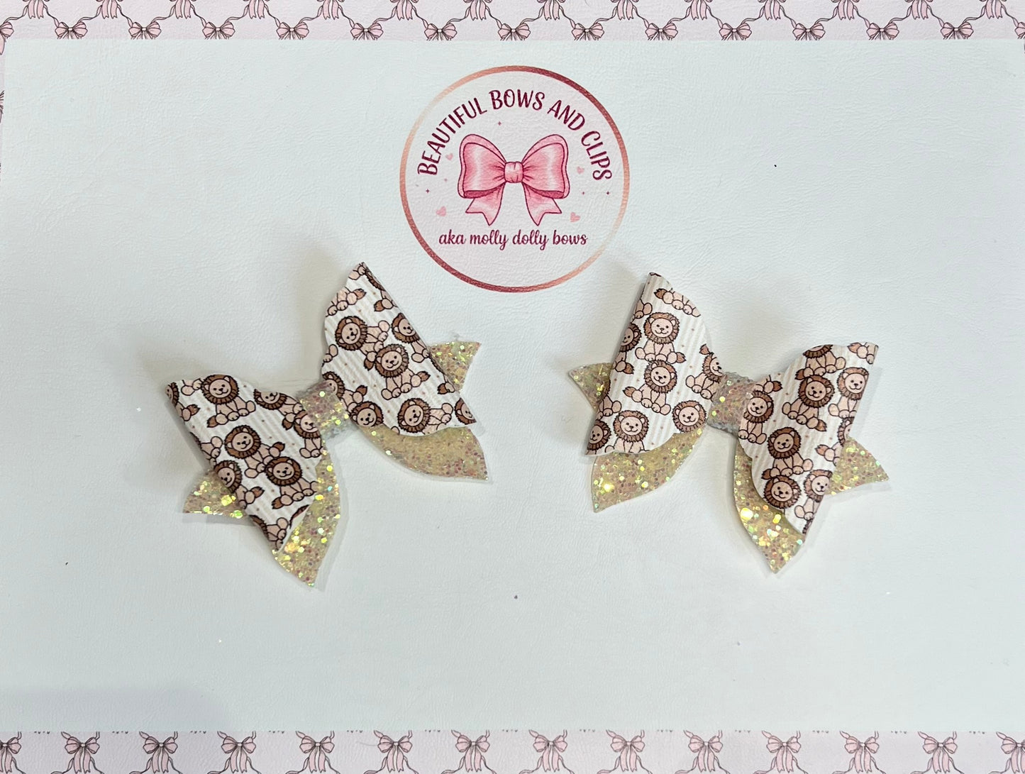 Jelly cat lion hair bow set