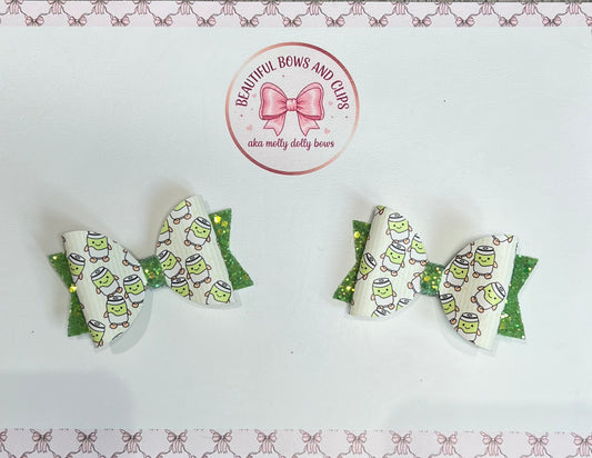 Jelly cat soda can hair bow set