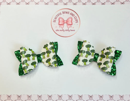 Jelly cat broccoli hair bow set