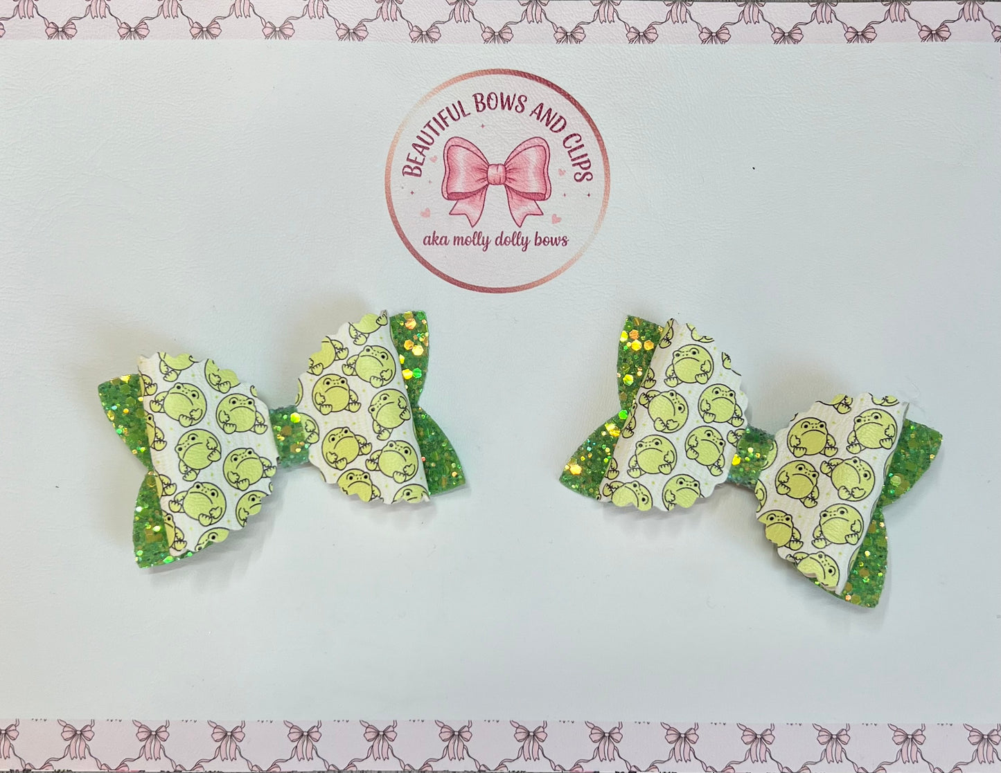 Jelly cat frog hair bow set