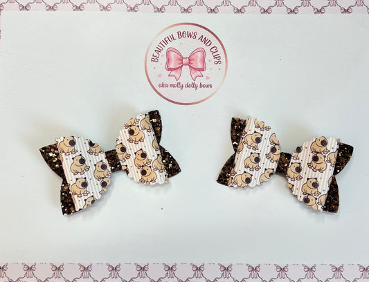 Jelly cat capybara hair bow set