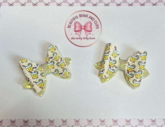 Jelly cat lemonade hair bow set