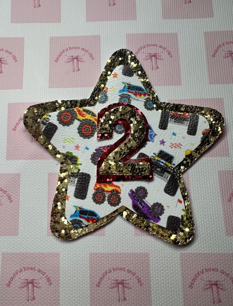 Monster birthday truck badge