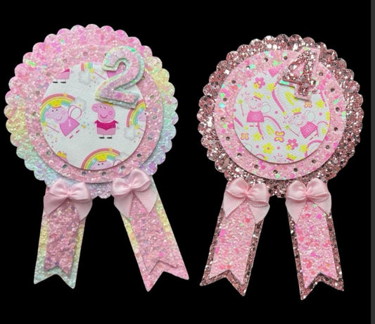 Peppa pig birthday badge