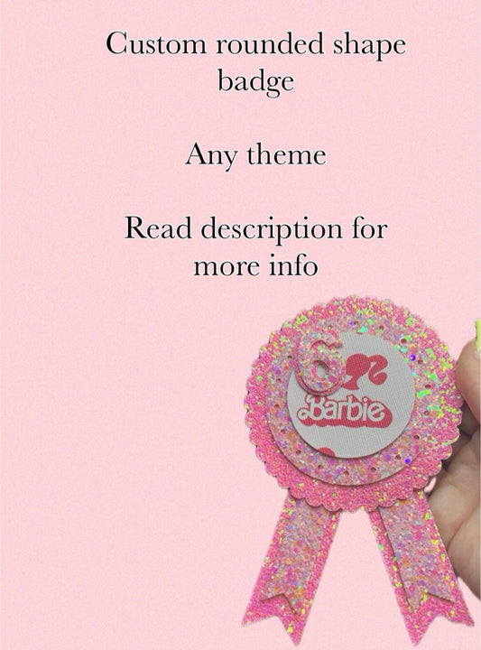 Custom round and tails birthday badge