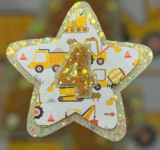 Construction birthday badge