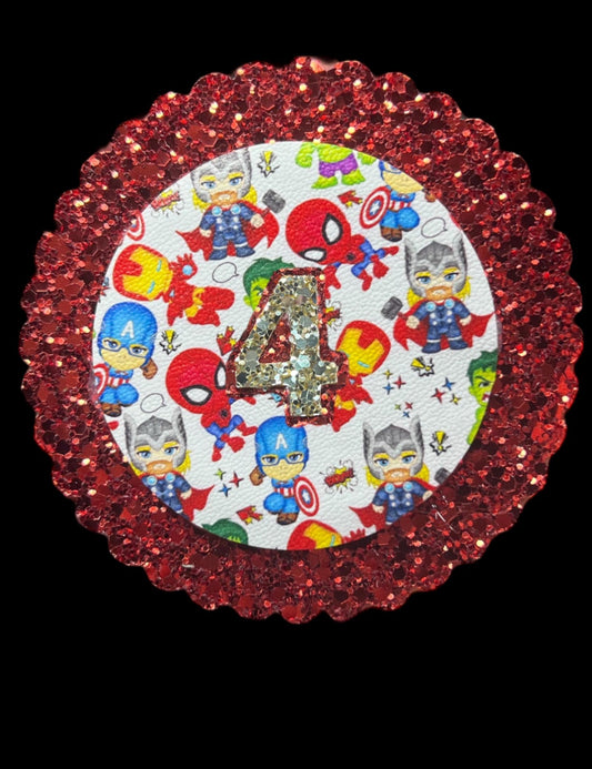 Super hero birthday badge