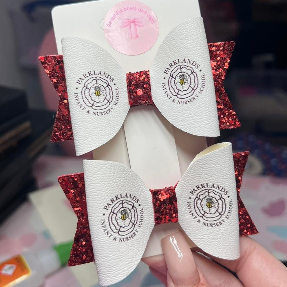 School logo hair bow