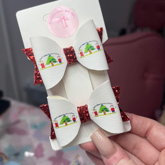 School logo hair bow