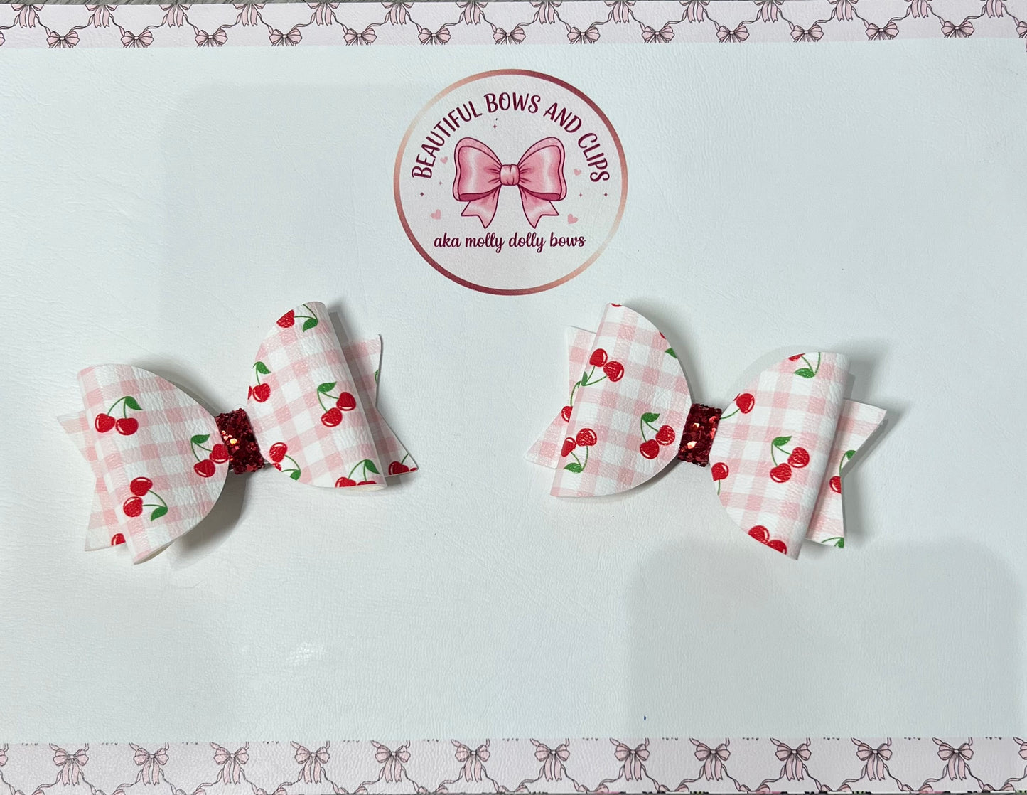 Cherry hair bow set