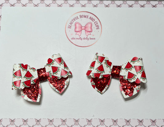 Jellycat watermelon hair bow set