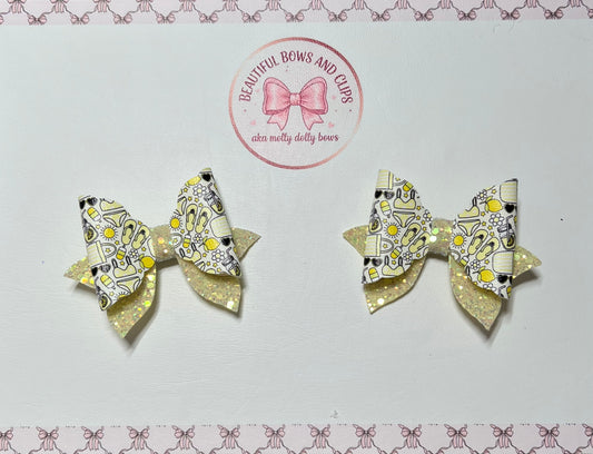 Yellow summer hair bow set