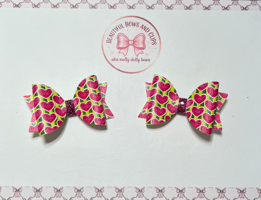 Watermelon hair bow set